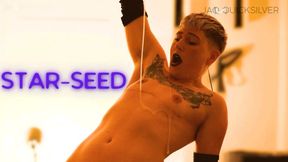 Gothic vampire slimed by alien cock - Jaq Quicksilver - Androgynous monster fucks itself with alien dildo that generates loads of slimy cum - big clit, ftm, non-binary, wet and messy, fangs, muscles - 1080p mp4