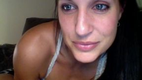 Blue Eyed Brunette Rims Her Dildo