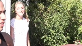 Hung neighbors give the curvy blonde milf an intense anal&#x1F44C; threesome