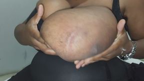 Monster M cup Denise huge tits bbw titwank and bra play