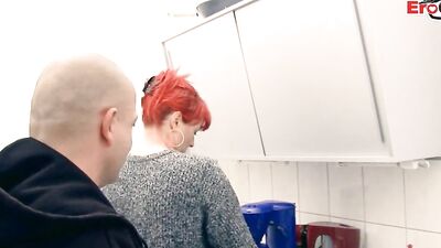 Redhead mom strokes that cock and bends over for some doggystyle shagging