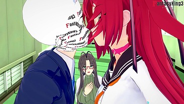 Shinmai Maou NTR Testament - Mio Naruse and Chisato Hasegawa Love traingle Hentai NTR
