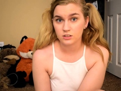 Teen uses anal beads on ass after toying pussy in hd