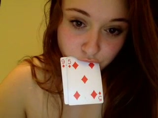 Alluring poker girl was ready to show off her fat but sexy big rack