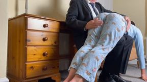 Spanked by my School Master in pyjamas