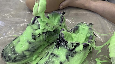 Trashing Sneakers (Trainers) with Super Sticky Slime