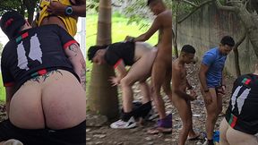 peguei no flagra o torcedor fudendo o cu do garoto gay nas trilhas do parque.