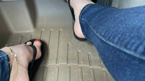 Mimi Drives The BMW Barefoot