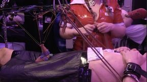 stretch this cock with piercings colored fishing line and fishing hooks around the glans the dick is now art