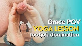 Grace POV yoga lesson footjob domination