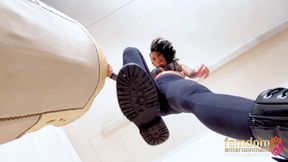 I'll crush you under my dirty boots! ( Giantess Boots POV with Lady JoJo ) - 4K UHD MP4