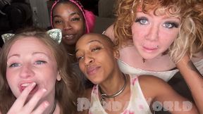 interracial anal mffff orgy with 2 ebony anal sluts & 2 redhead white girls