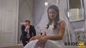 A beautiful bride wants some hot action before the wedding