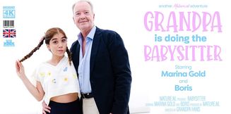 Grandpa fucks the 19 year old babysitter with his fat cock!