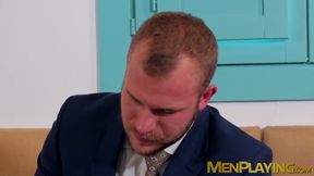 Hung bartender fucking classy young businessman