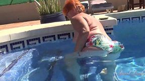 Busty Redhead MILF Melanie Shows Off Her Tits Poolside Before Getting Fuck