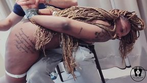 spanking and duct tape bondage ebony maid for being dirty