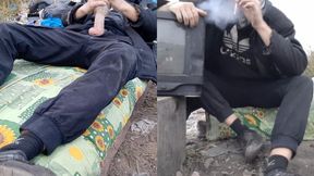 A homeless boy found a masturbator in the rubbish and pummeled him rock hard