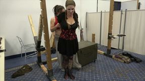 Bettine - Humiliated and Displayed in tight Bondage at the Feringapark BoundCon - Full Clip wmv
