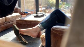 Toms Sage Flats Candid Shoe Dangling in the Armchair - Part 2