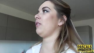 Fetish blonde throats and gets ass fucked