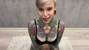 My forked tongue is always ready for your huge cock.