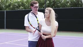 Natalia Starr gets fucked on the tennis court by her coach