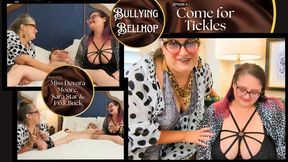 Bullying the Bellhop 4 Come for Tickles: OctoGoddess, Sara Star and FxxkBuck in Taboo Femdom Double Domination with Tickling, Bondage, Handjob, BBW Boob Worship, Cumshot 1080