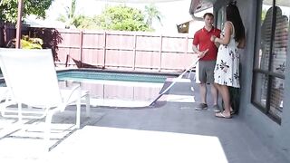 Watching my wife swallow the pool boys cum