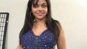 Beautiful and chunky Indian brunette is happily sucking dick