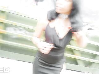 PUBLIC FRESH YORK TOWN BIKE TRAIL COSPLAY EBONY SUIT SOLO FEMALE STRIPPER TEASING