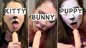 Kitty, Bunny, Puppy: Messy Blowjob & Ruined Makeup