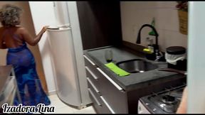 Brother-in-law pounded my pussy&#x270C; in the empty kitchen, pouring cum inside