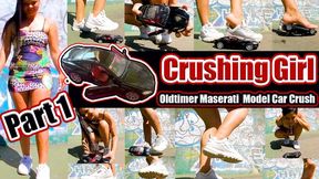 Part 1 Maserati Total Crush with Fila Sneaker barefoot in my sweaty Fila Sneaker, destroyed, kicked, trampled, crushed, smashed, crushed, Crushing Trample Crush Video cars