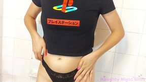 nerdy step sister masturbates in shower - naughtynightshift