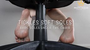 Bare Sole Under the Chair-Voyeur-Watch Tickles’ Soft Soles Feet & Toes Flex, Stretch, Wrinkle