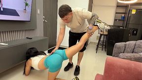 Assisting my stepsister in workouts leads to intense sex