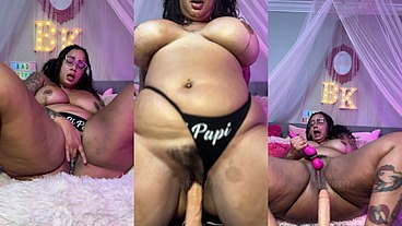 BBW BADKITTYYY Desperately Riding Dildo