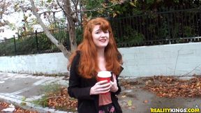 An awesome teen with big bottom Abbey Rain looks good from behind