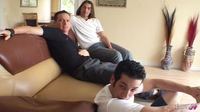 Horny Teen Lindsay Gets Fucked in Threesome by Step Dad and Her Best Friend