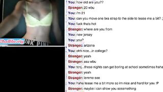 Slender teen masturbating on webcam chat