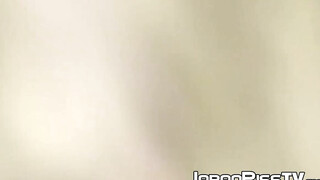 Seductive stockings wearing Asian teen peeing in public
