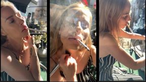 My bf Filmed me while i Styled me and smoked an Eve 120 outside