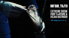 BDSM Hard Falaka Bastinado and Foot Torture on poor dirty slave girl MKsubtility chained in restraints