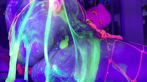 UV Black light Anal, Deepthroat Sloppy Slime Glow Fucking