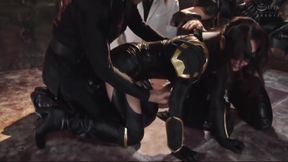 Asian Brunette MILF Deepthroat Gangbang in Bandages bdsm Cosplay