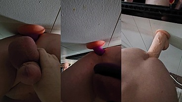 wife making hubby fuck her dildos