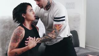 Tattooed Small Hands fingered hard busty Dana Vespoli in a hardcore fucking session