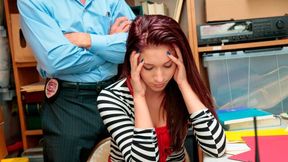 Very hot office porn with a miniature redhead angel Naiomi Mae