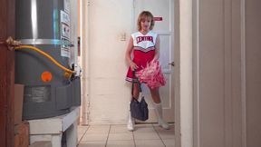 Quick Strip by Cheerleader Leads to Embarrassing Moment! Starring Evie Christian - MP4 1080p